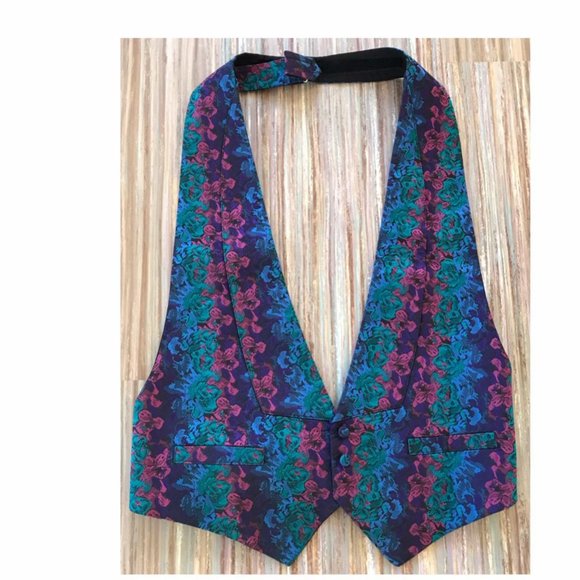 Santana Other - Santana Floral Brocade Tuxedo Formal Backless Vest